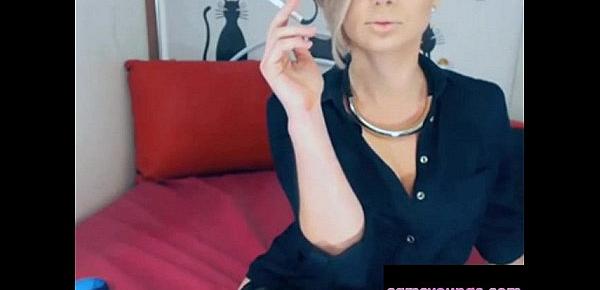  Hott Blonde Smoking on Cam, Free Webcam Porn 98